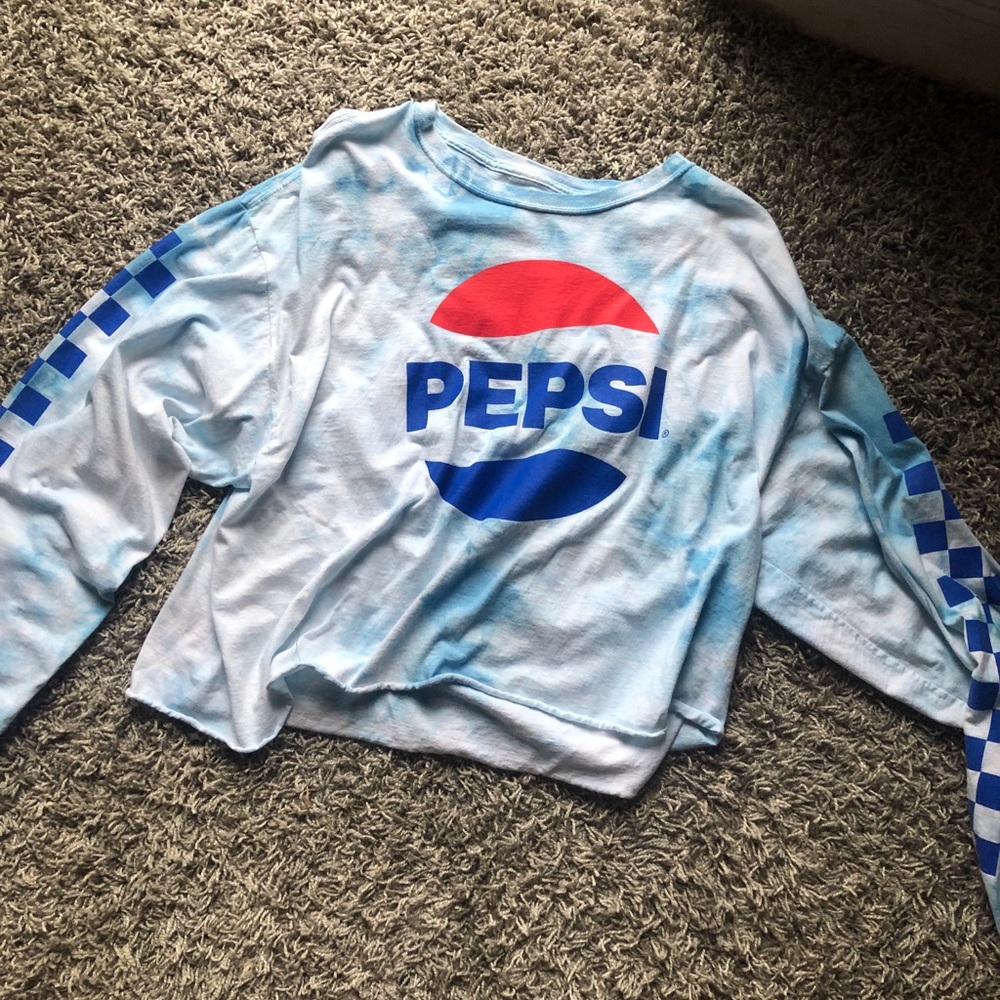 Pepsi long sleeve cropped top